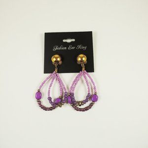 Fashion Jewelry | Purple beaded earrings